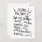 Moederdag of verjaardag briefkaart (Voorkant / Achterkant)