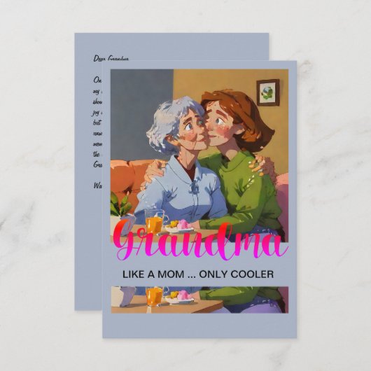 Moederdag Oma's bedankje Bedankkaart (Voorkant / Achterkant)