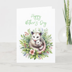 Moederdag Opossum Wenskaart Bedankkaart