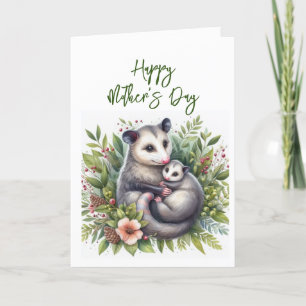Moederdag Opossum Wenskaart Bedankkaart