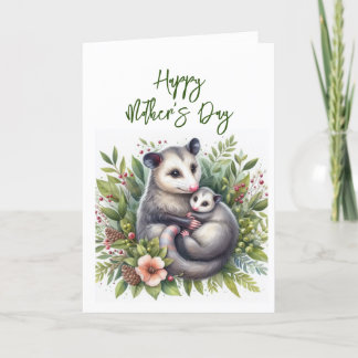 Moederdag Opossum Wenskaart Bedankkaart