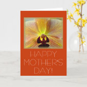 "Moederdag Orchidee" Kaart (Gele Bloem)