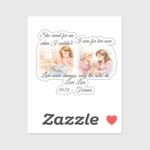 Moederdag Ouderen Zorg Kussen Sticker