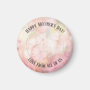 Moederdag Pastel Roze Groene Waterverf Stropdas-Dy Magneet