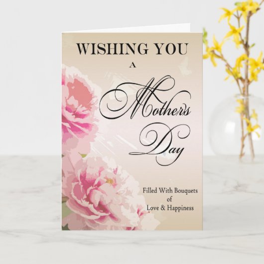 Moederdag Peonies Moederdag Kaart (Gele Bloem)