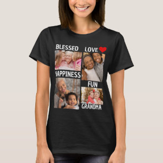 Moederdag | Persoonlijke Gezegende Oma 4 Foto T-shirt