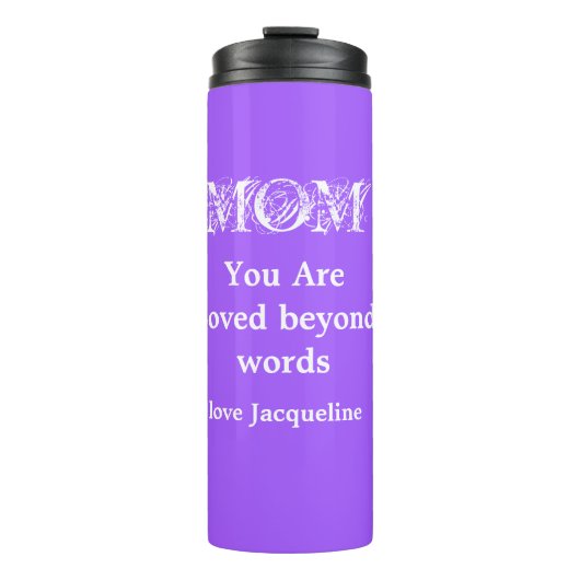Moederdag Persoonlijke naam Cute Paars Thermosbeker (Voorkant)