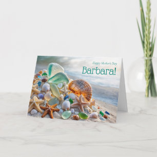 Moederdag Persoonlijke Naam Strand Zee Kaart