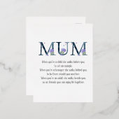 Moederdag Poem Folie Feestdagen Briefkaart (Voorkant / Achterkant)