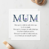 Moederdag Poem Notitiekaartje (Voorkant / Achterkant in situ)