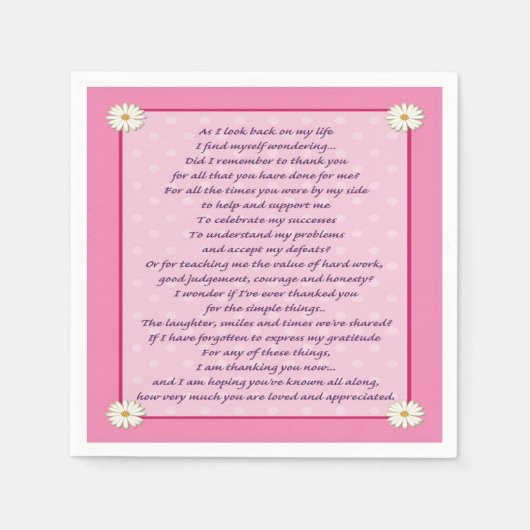 Moederdag Poem Servet (Voorkant)
