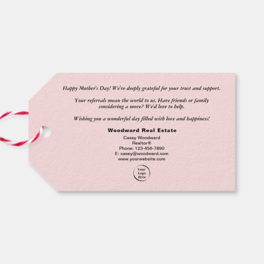 Moederdag Pop van | makelaar dank u referrals Cadeaulabel (Achterkant Horizontaal)