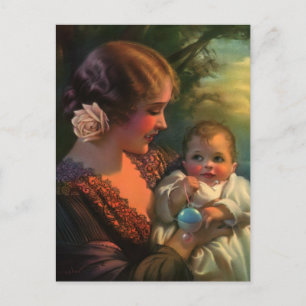 Moederdag portret, mama en Baby Briefkaart