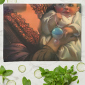  Moederdag portret, mama en Baby Theedoek (Gevouwen)