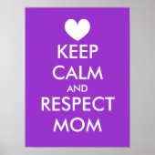 Moederdag Poster | Kalm houden en moeder respecter (Voorkant)