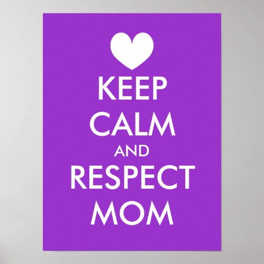Moederdag Poster | Kalm houden en moeder respecter (Voorkant)