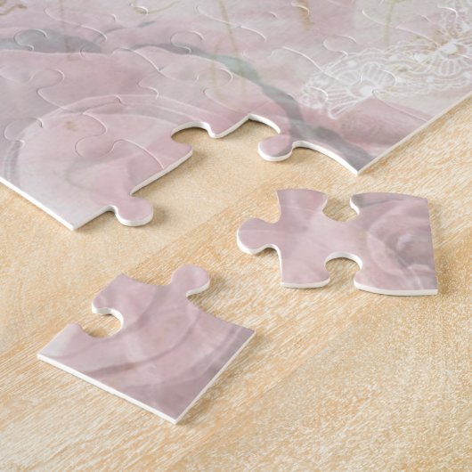 Moederdag  postroze tulpvogels legpuzzel (Zijkant)