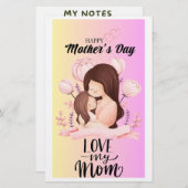 Moederdag Printable png Briefpapier (Voorkant / Achterkant)