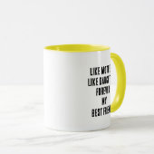 Moederdag Quote Mama Dochter Geel Zwart Wit Mok (Voorkant rechts)