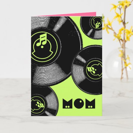Moederdag Records Kaart (Gele Bloem)
