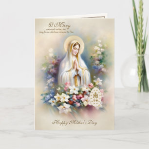 Moederdag Religieus Bloemstuk Maagd Maria Kaart