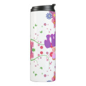 Moederdag Retro Groovy Fly Floral Thermosbeker (Gedraaid links)