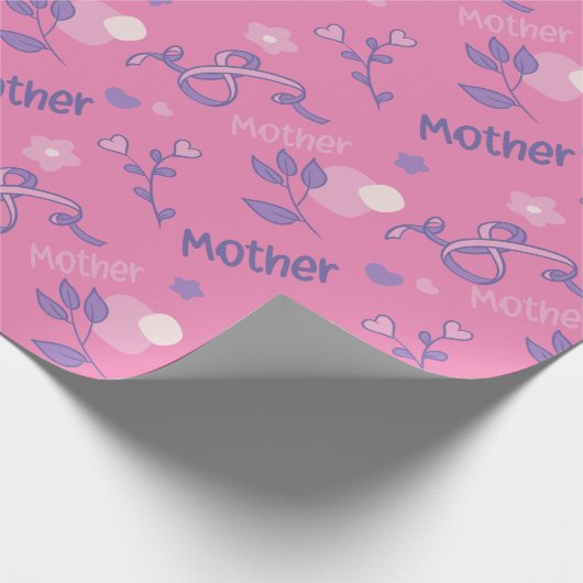 Moederdag roos en lila Verpakkingsdocument Cadeaupapier (Hoek)