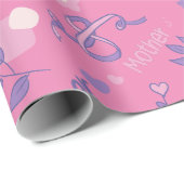 Moederdag roos en lila Verpakkingsdocument Cadeaupapier (Rol Hoek)