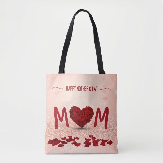 Moederdag Roos Heart Bouquet - Canvas tas (Voorkant)