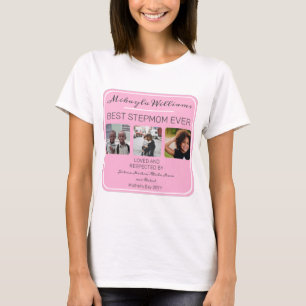 moederdag Roze Best Stepmammmer ooit Drie Foto T-S T-shirt