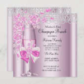 Moederdag Roze Champagne Brunch 2B Kaart (Voorkant / Achterkant)