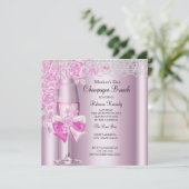 Moederdag Roze Champagne Brunch 2B Kaart (Staand voorkant)