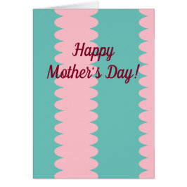 Moederdag, roze en turquoise bubblegum, mooie kaar