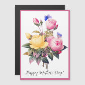 Moederdag Roze gele rozen Paarse vlinder (Voorkant / Achterkant)