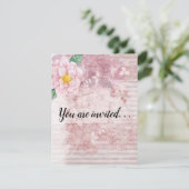 Moederdag roze groene bloemen kaart (Staand voorkant)