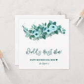 Moederdag Roze Groenelementen Groet Kaart (Voorkant / Achterkant in situ)