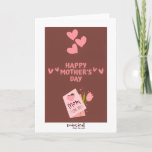 Moederdag - Roze Harten Kaart