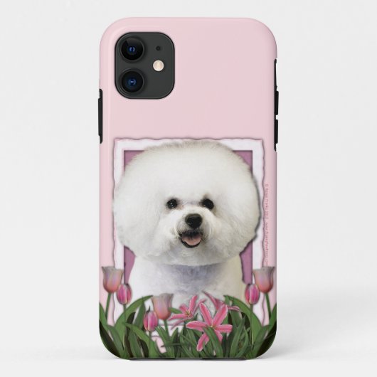 moederdag - Roze Tulpen - Bichon Frise Case-Mate iPhone Case (Achterkant)
