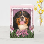 Moederdag - Roze Tulpen - de Hond van de Berg Kaart (Gele Bloem)