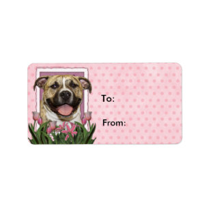 moederdag - Roze Tulpen - Pitbull - Groter Etiket