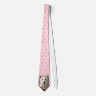 moederdag - Roze Tulpen - Westie Stropdas