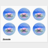 Moederdag Roze Water Lily Ronde Sticker (Vel)