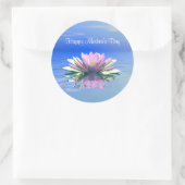 Moederdag Roze Water Lily Ronde Sticker (Tas)