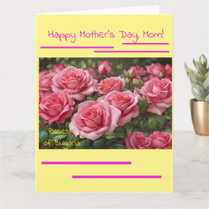Moederdag Rozen & Bloemen Vouwkaart Kaart