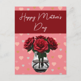 Moederdag rozen Boeket Bloemen Elegant Rood Briefkaart