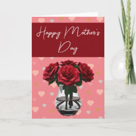 Moederdag rozen in het vashartritme bedankkaart