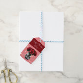 Moederdag rozen in het vashartritme cadeaulabel (Met Touw)