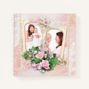 Moederdag Rozen Lace Pearls Vintage Foto Lijst Notitieboek