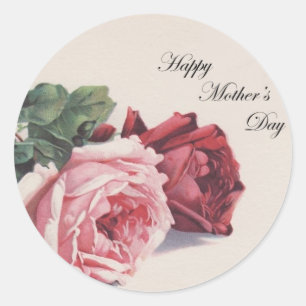 Moederdag Rozen Ronde Sticker