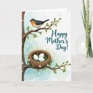 Moederdag Scene Kaart met Vogelnest